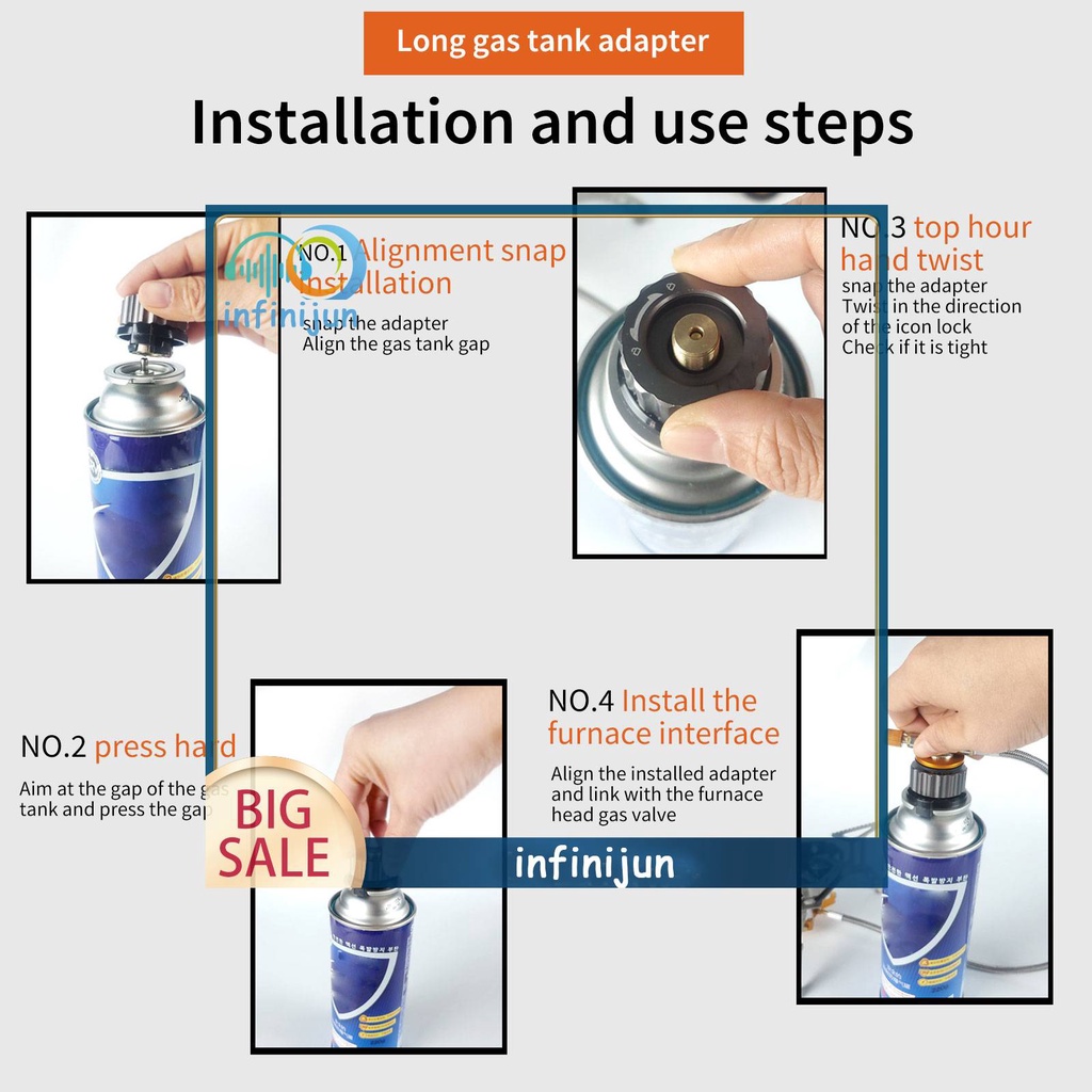 Bộ Chuyển Đổi Bếp Ga Tự Động Đóng Và Mở Màu Đen Cho Cắm Trại