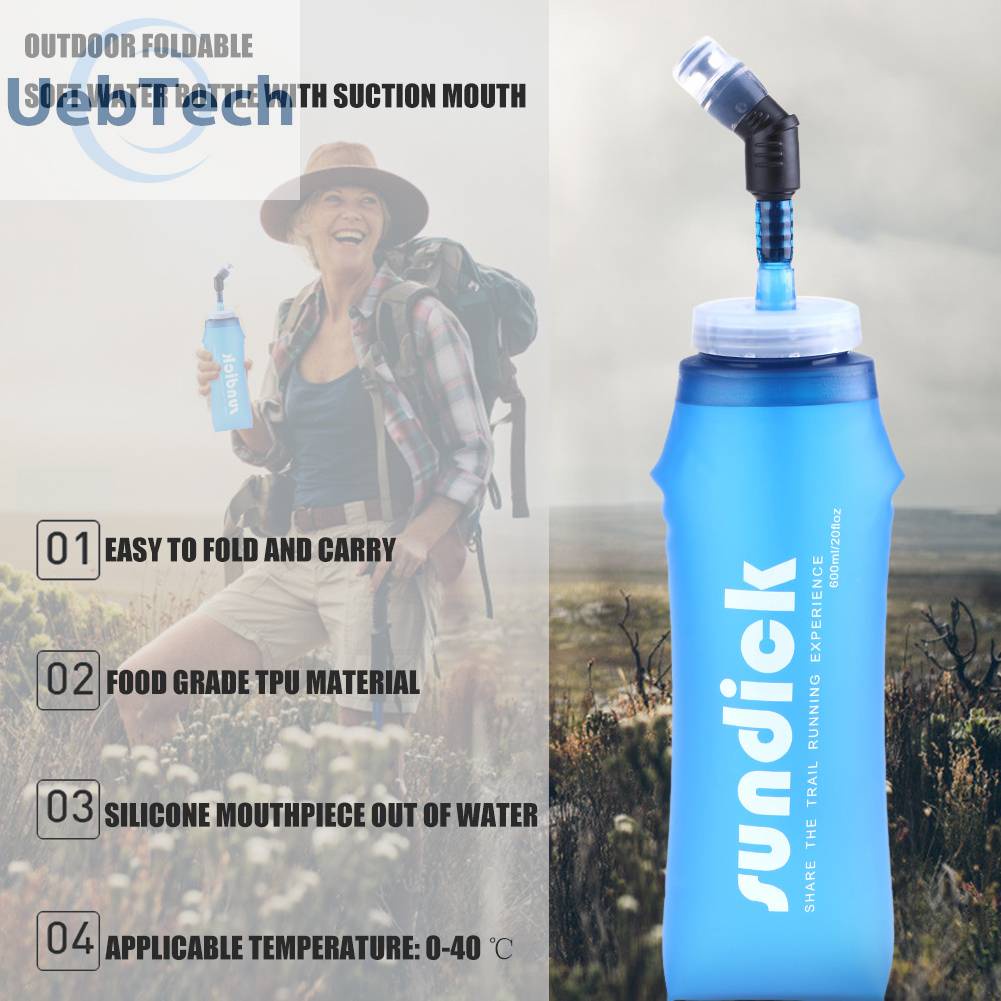 Bình Nước Mềm 600ml Có Thể Gấp Gọn Tiện Lợi