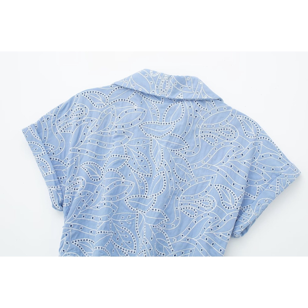 Hàng Mới Về Đầm Sơ Mi Thêu Họa Tiết Phong Cách Âu Mỹ Thời Trang Mùa Hè 2023 w085 8759