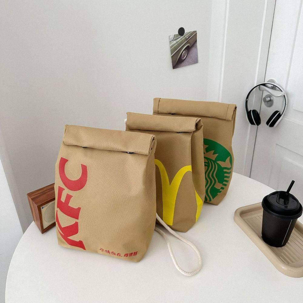 Lưng2lilife Ba Lô canvas kfc Sức Chứa Lớn In Chữ Đơn Giản Dùng Khi Đi Cắm Trại