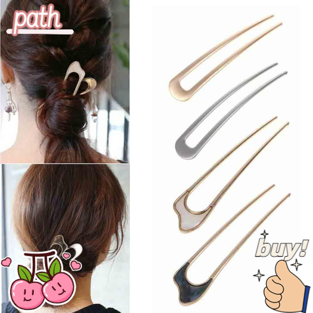 PATH Trâm Cài Tóc Chữ U Bằng Kim Loại Phong Cách Cổ Điển