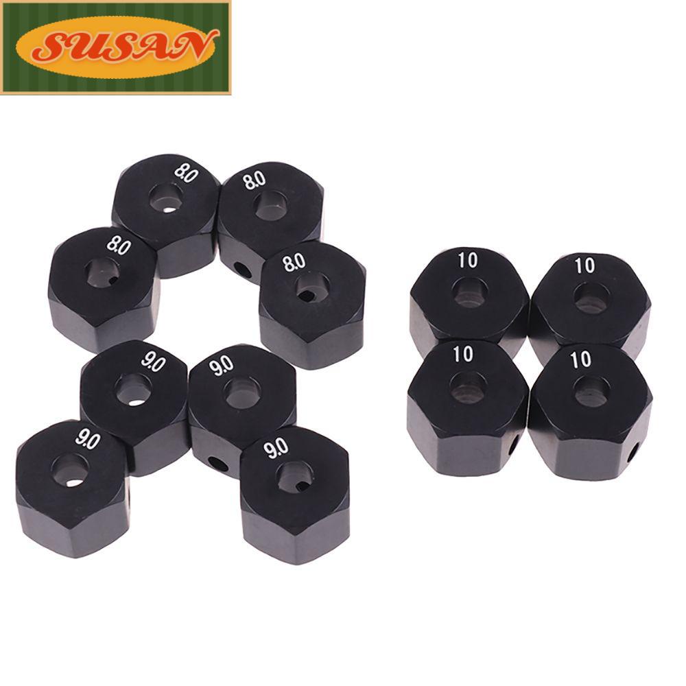 SUSANS Bộ 4 Đai Ốc Nối Bằng Nhôm Dày 8 / 9 / 10mm Cho Mô Hình Xe Điều Khiển Crawler 1 / 10
