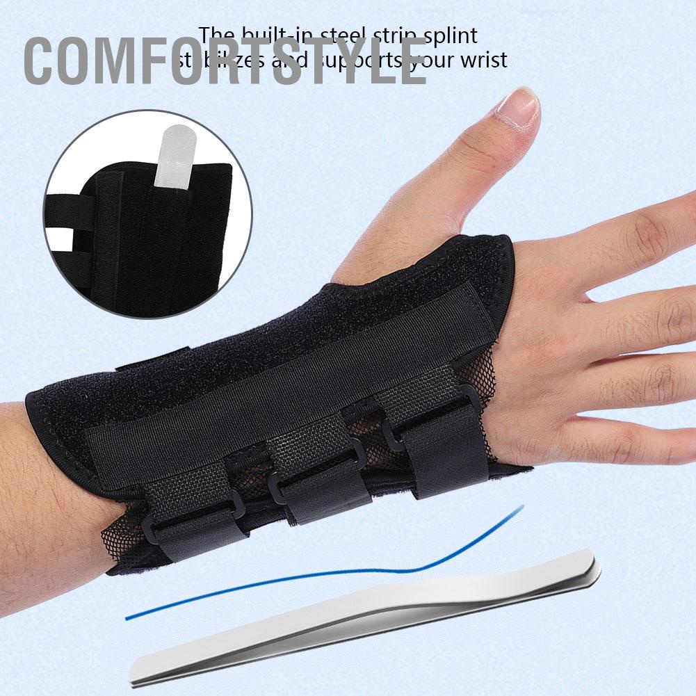 Comfortstyle 1 Đôi Điều Chỉnh Dây Đeo Tay Thép Thể Thao Cổ Hỗ Trợ Bảo Vệ Bong Gân Gãy Xương