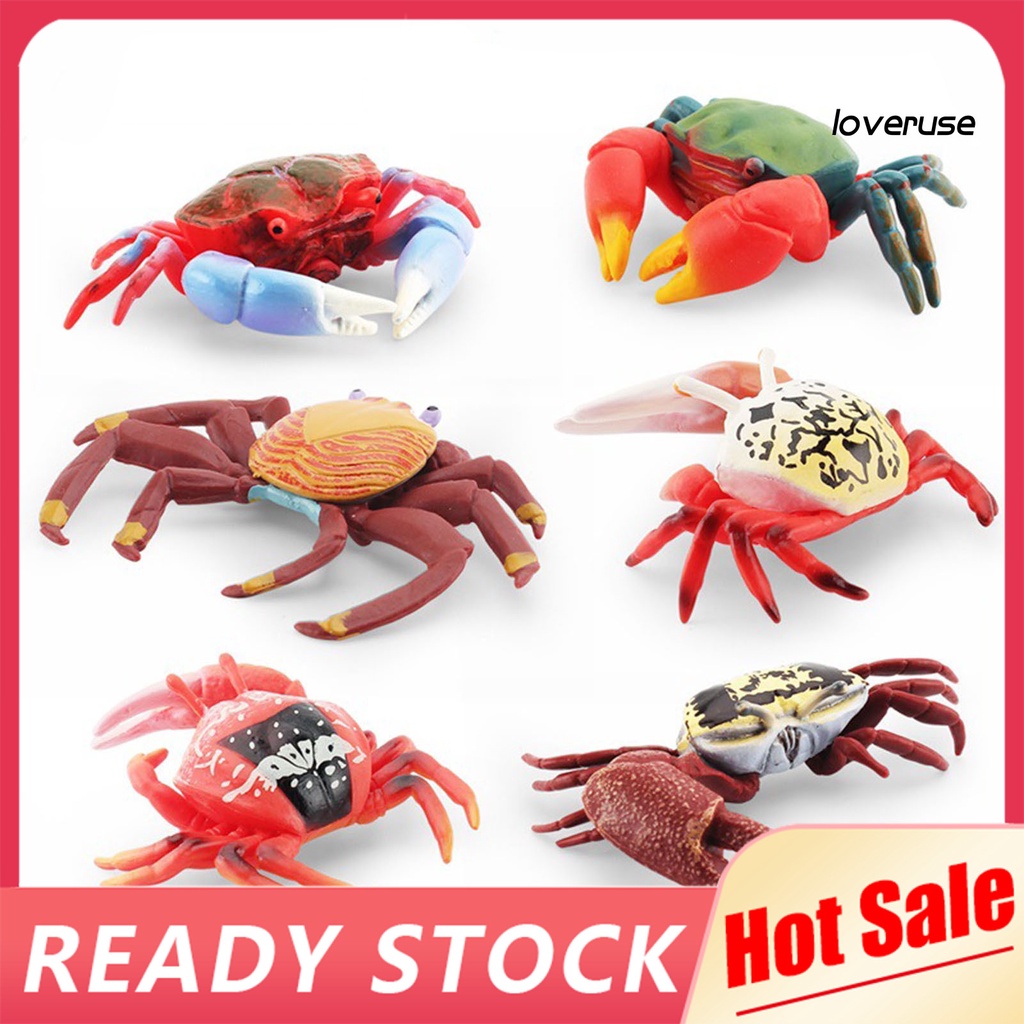 Mô Hình Đồ Chơi Chú Cua Biển Bằng PVC Trơn Trang Trí Bàn Làm Việc