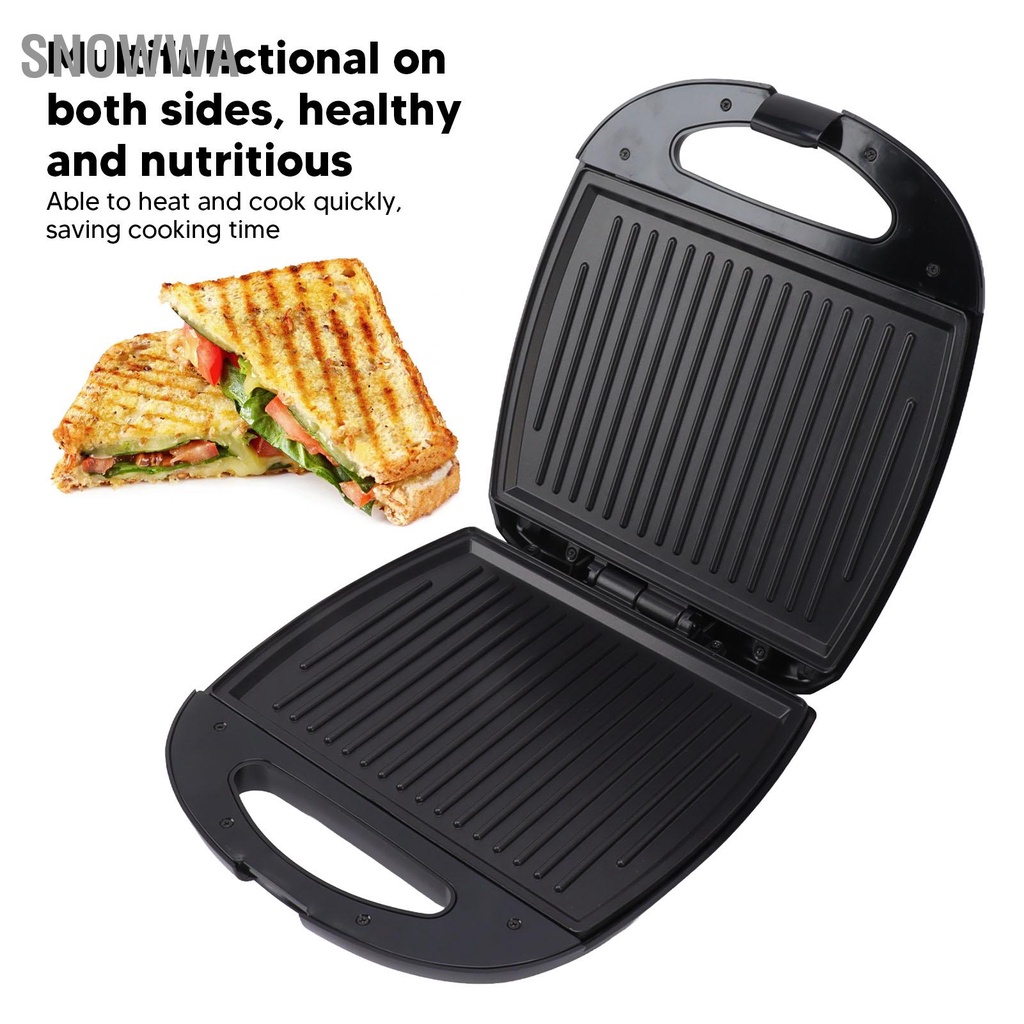Snowwa Máy Làm Bữa Sáng Sandwich Panini Nướng Bít Tết Chống Dính Hai Mặt Phích Cắm Châu Âu 220V 1200‑1400W
