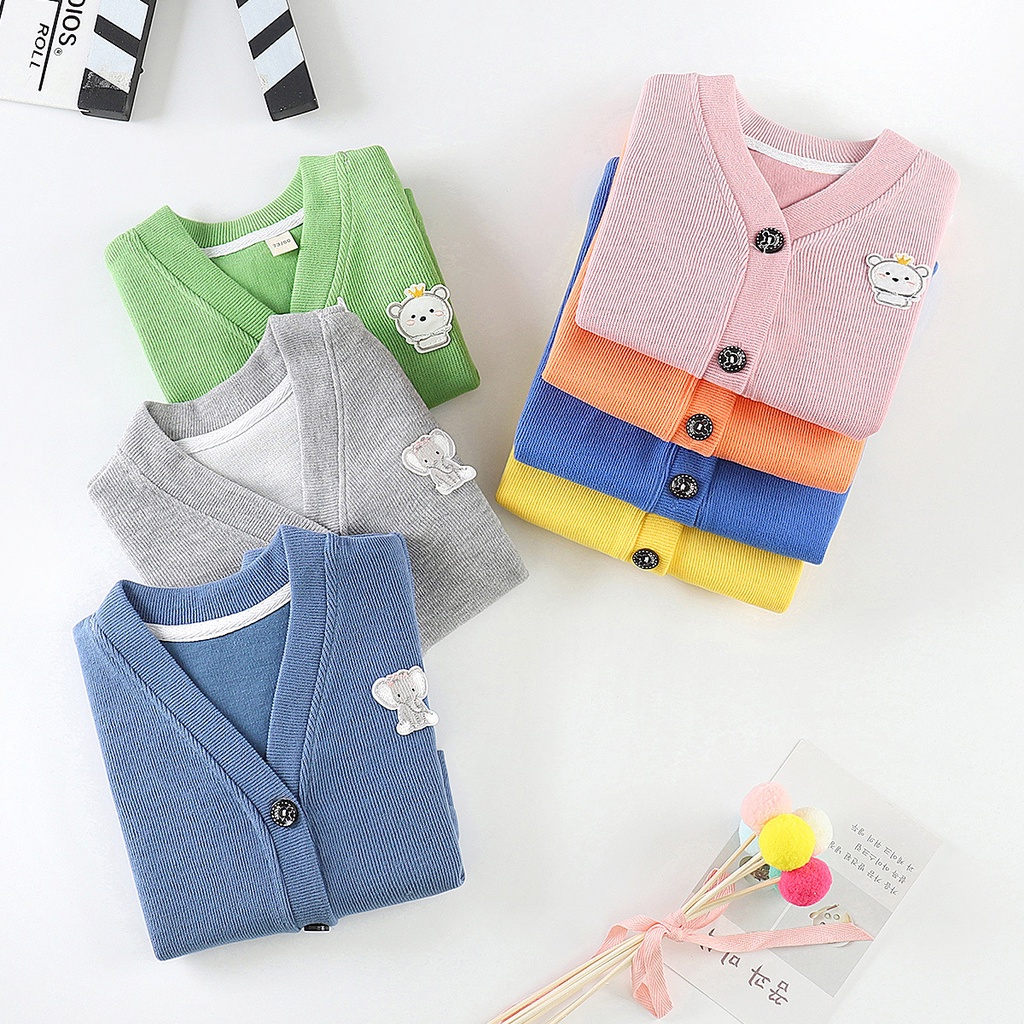 Áo Khoác Cardigan Dệt Kim Thời Trang Mùa Thu 2023 Cho Bé 1-5 Tuổi