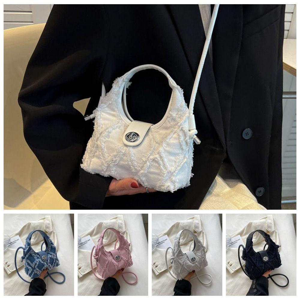 Túi Xách Vải Canvas Họa Tiết Kẻ Sọc Đơn Giản Thời Trang Cho Nữ