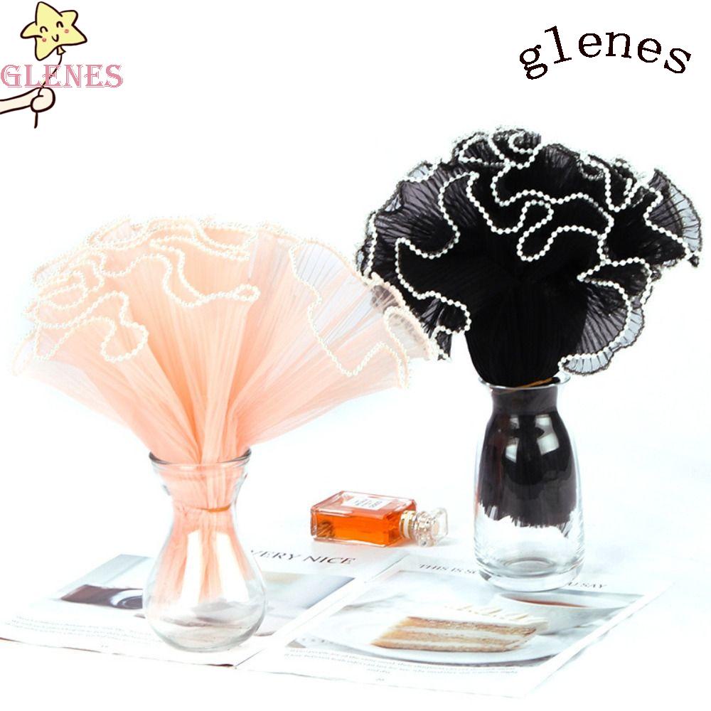 GLENES Vỏ Bọc Bó Hoa Bằng Sợi Lưới Handmade Độc Đáo Trang Trí Nhà Cửa