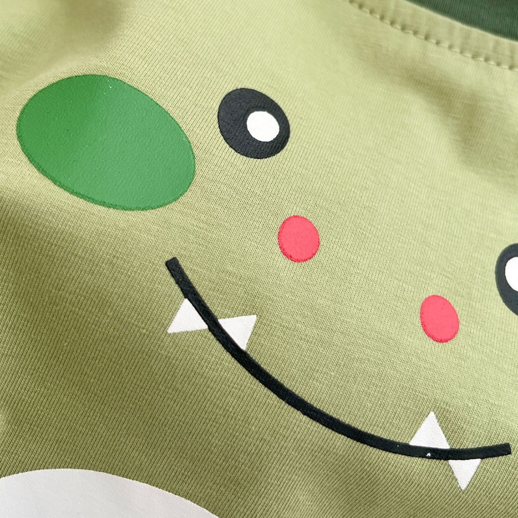 Áo Liền Quần Tam Giác Sát Nách Vải Cotton In Hình Khủng Long Dễ Thương Thời Trang Mùa Hè Cho Bé Từ 0-2 Tuổi