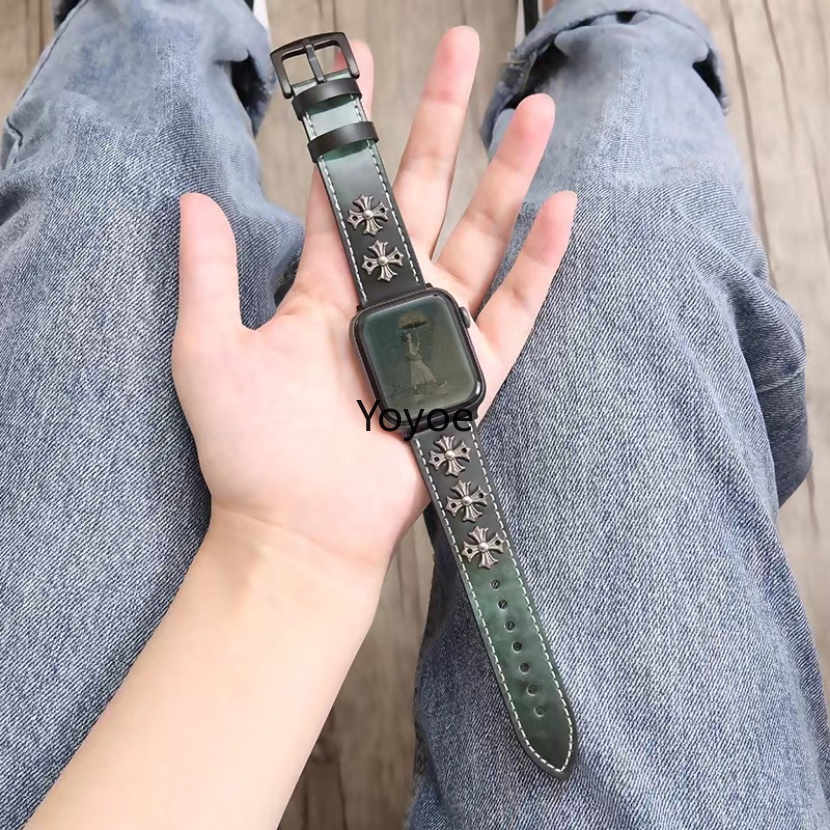 Dây Đeo Thay Thế Bằng Da Đính Đinh Tán Phong Cách Punk Cho Apple Watch Ultra 8 7 45 / 42 / 44 / 49mm 38 / 40 / 41mm 6 SE 5 4 3 2