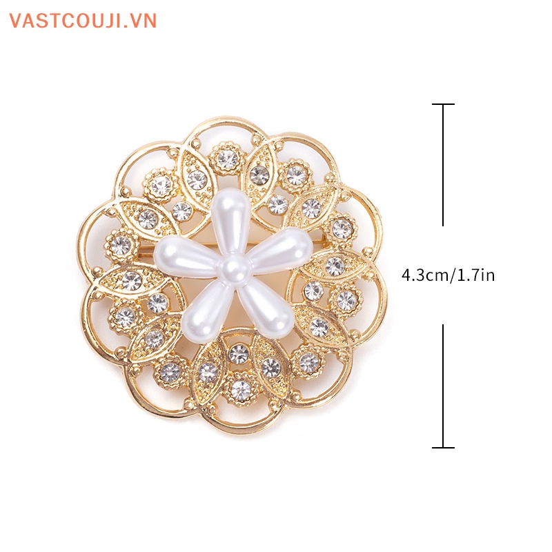 Ghim Cài Áo Hình Hoa Đính Đá Ngọc Trai Giả Bằng Hợp Kim Thời Trang Cho Nữ