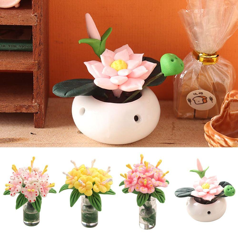ORIENTLII Mô Hình Chậu Hoa Sen Bằng Kính Mini Trang Trí Nhà Búp Bê