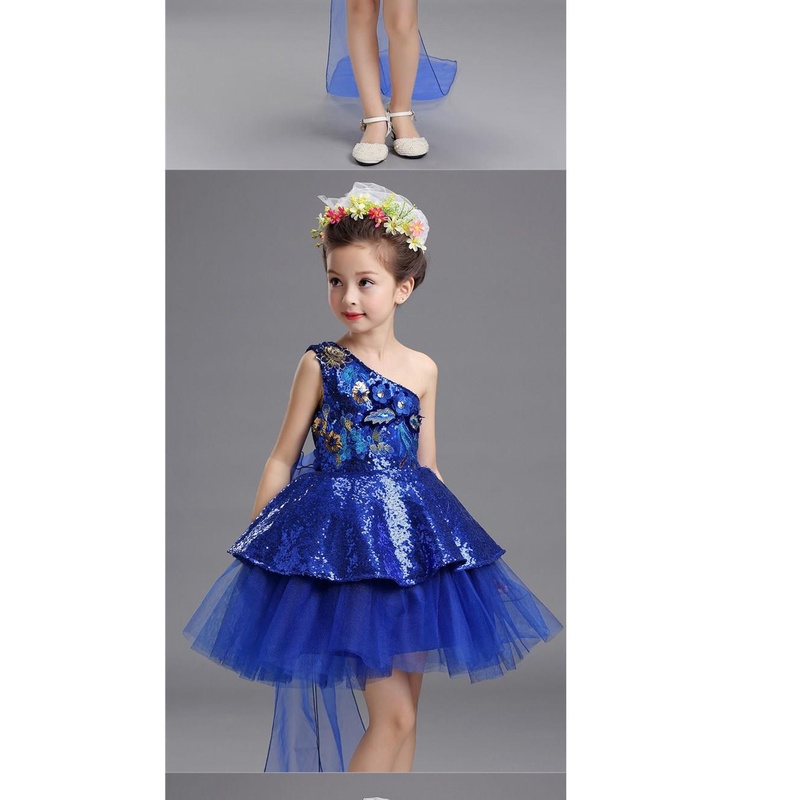 Đầm Công Chúa Nhảy Múa Lộng Lẫy Đính Kim Sa Lấp Lánh Cho Bé Gái Mẫu Giáo