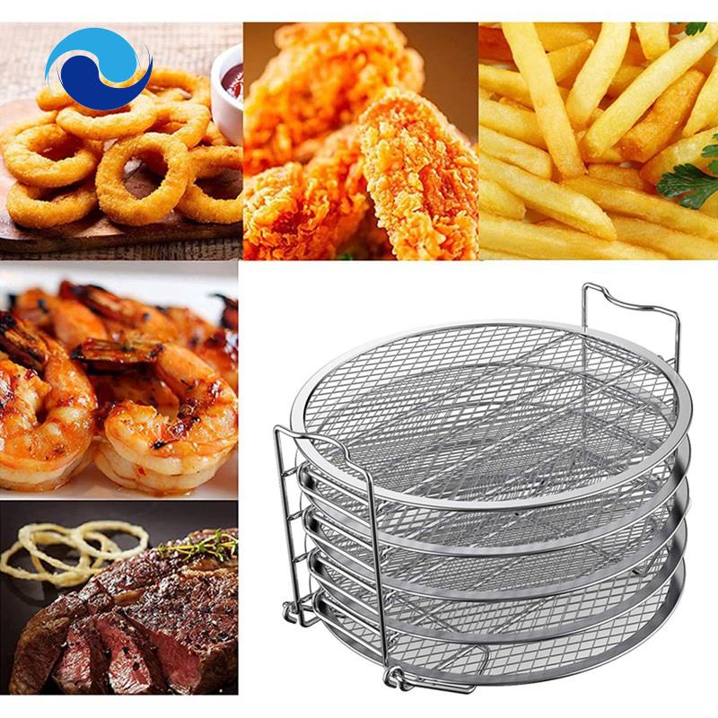 1 Khay Nướng Bánh 5 Tầng Bằng Thép Không Gỉ Có Thể Xếp Chồng Lên Nhau Cho Ninja Foodi 6.5 QT / 8 QT