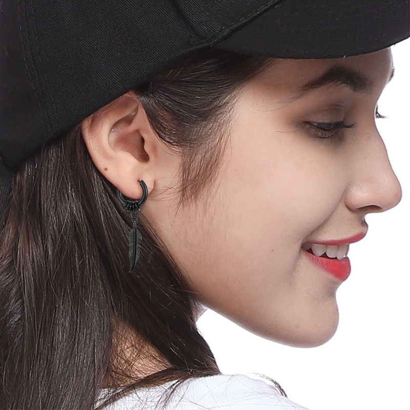 Ygt Khuyên Tai Dạng Vòng Hình Thánh Giá Bằng Thép Không Gỉ Phong Cách Hip Hop Cá Tính Dành Cho Nam Và