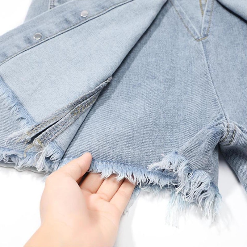 Chân Váy Jeans Mỏng Dáng A Ống Rộng Lưng Cao Thời Trang Mùa Hè Dành Cho Nữ 2023