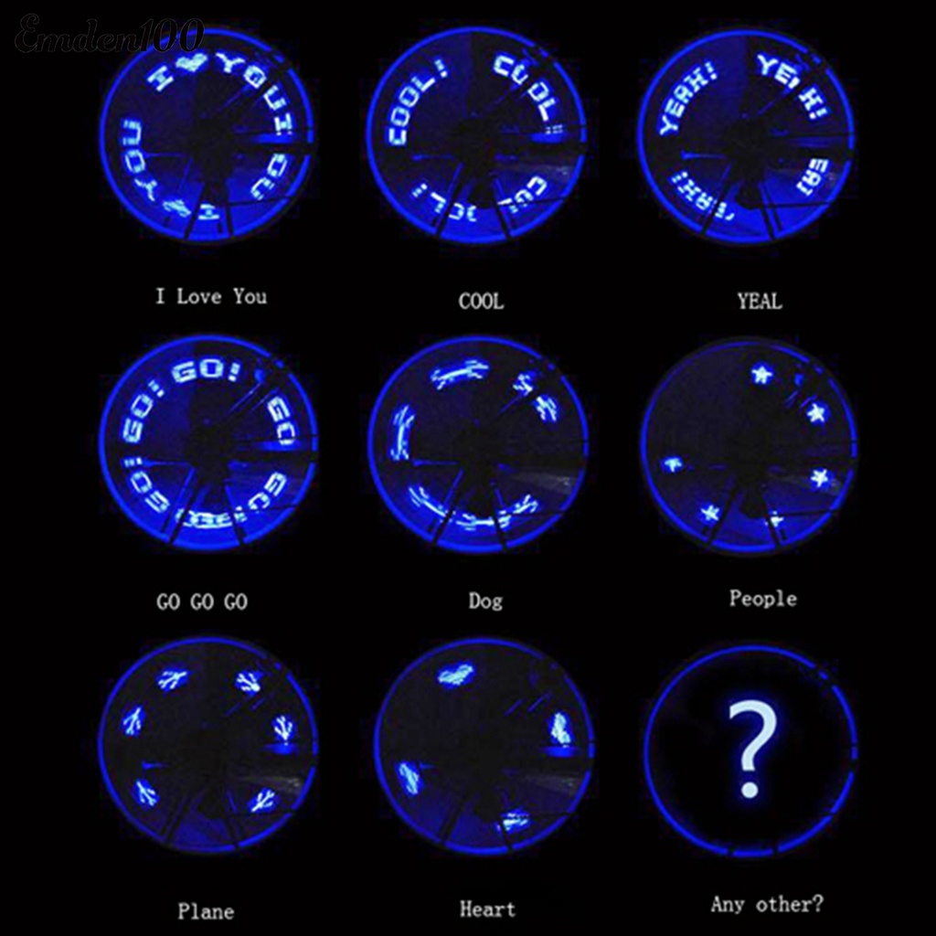 Đèn LED Chữ Tiếng Anh Gắn Van Bánh Xe Đạp