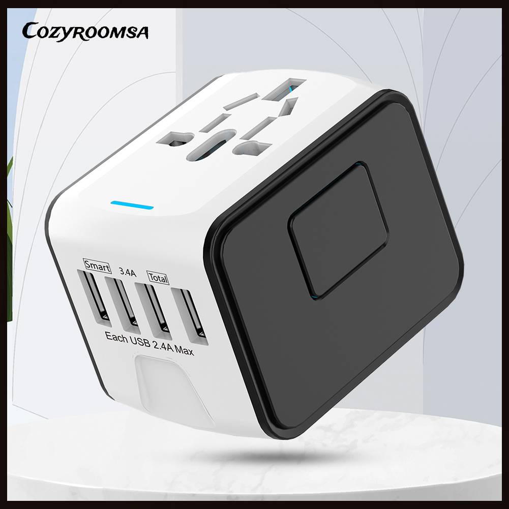 Ổ CắM SạC 4 CổNg Usb TiệN DụNg Cho AU UK EU US