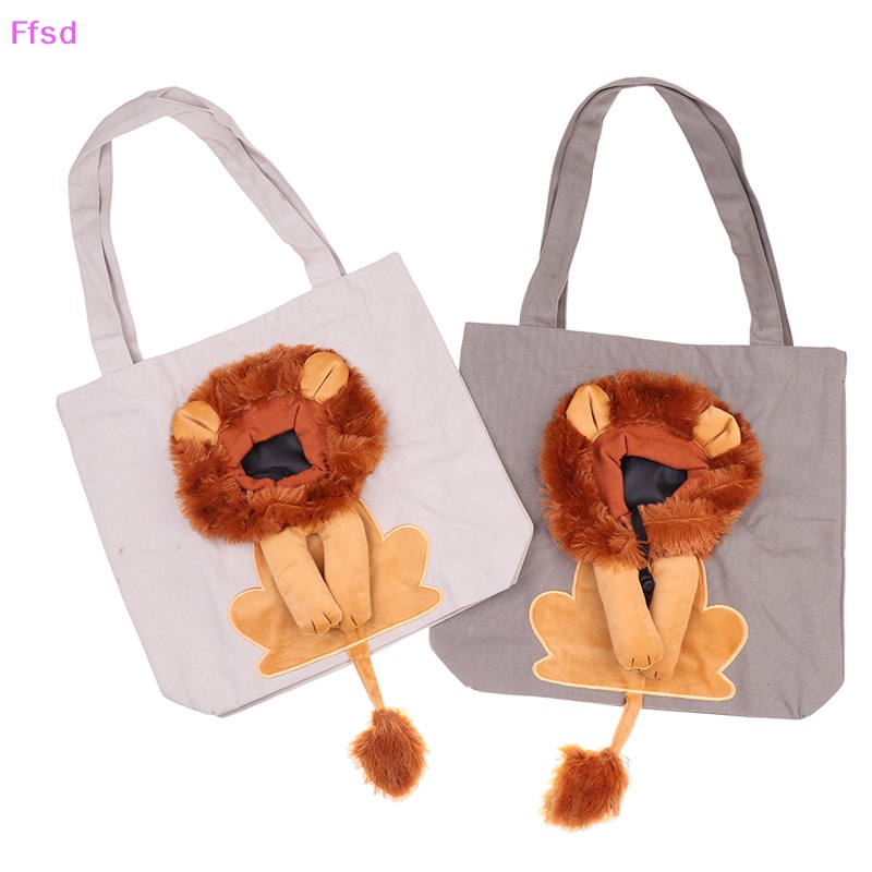 {Ffsd} Túi Đeo Vai Bằng Vải Canvas Hình Sư Tử Thoáng Khí Có Thể Lột Ra Dành Cho Chó Mèo * Bán Chạy