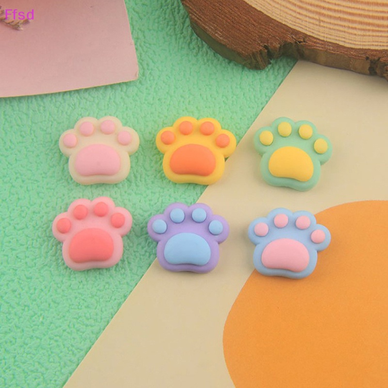 {Ffsd} Set 10 Phụ Kiện Trang Trí Điện Thoại / Sổ Tay Hình Dấu Chân Gấu Nhiều Màu Sắc DIY