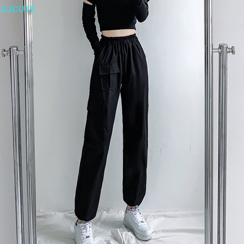 Mfc Quần Jogger Dáng Rộng Màu Trơn Eo Vừa Phối Dây Rút Thời Trang Đường Phố Cá Tính Cho Nữ