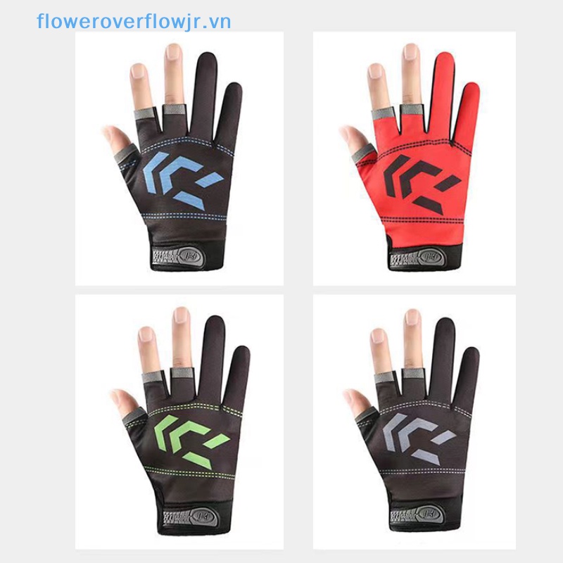 Găng Tay Nửa Ngón Bằng Lụa Lạnh Thoáng Khí Độ Co Giãn Cao Chống Trượt Dùng Khi Câu Cá / Đạp Xe Cho Nam