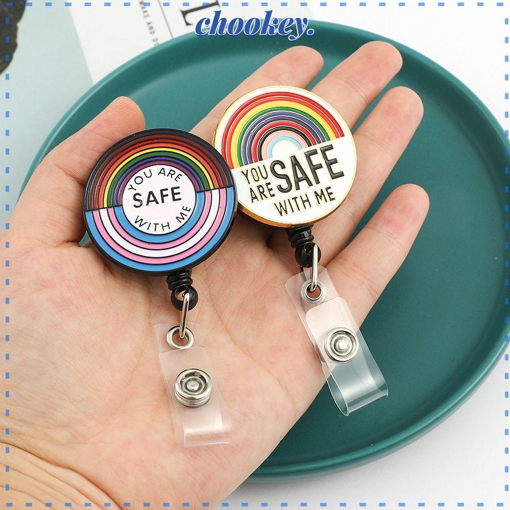 CHOOKEY Móc Khóa Dây Rút Họa Tiết Cờ Cầu Vồng LGBT Nhiều Màu Sắc