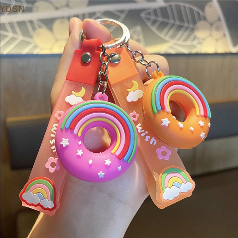 [YDSN] Móc Khóa Hình Bánh Donut Bằng PVC Đáng Yêu Thời Trang Mới Có Mặt Dây Chuyền Ba Lô Làm Quà Tặng Cho Cặp Đôi RT