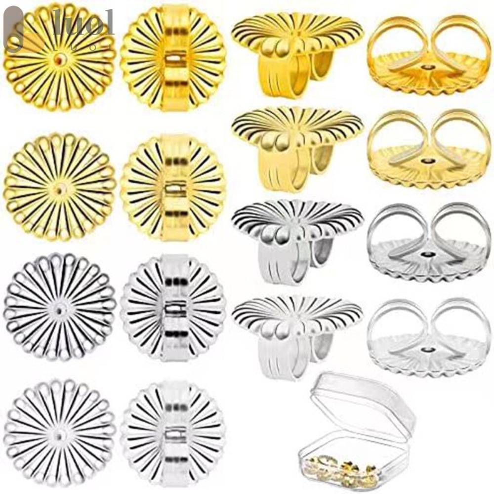 LUOL Khuyên Tai Lớn Màu Vàng Kim / Bạc Cài Khóa An Toàn Cho Nữ