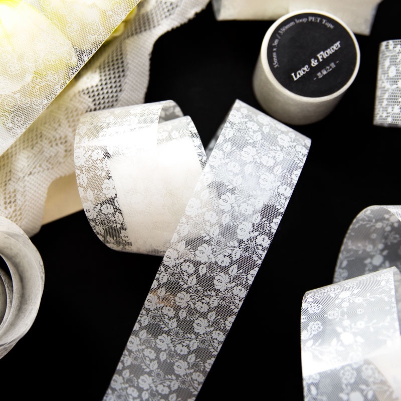 1 Cuộn Băng 3M PET Băng Ren Hoa Chất Liệu Trang Trí Cắt Dán Đồ Dùng Tòa Án Cây Nho Sổ Lưu Niệm 38MM