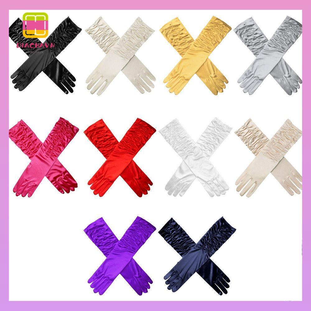 DIACHAVN Găng Tay Satin Dùng Để Buổi Tiệc / Hóa Trang