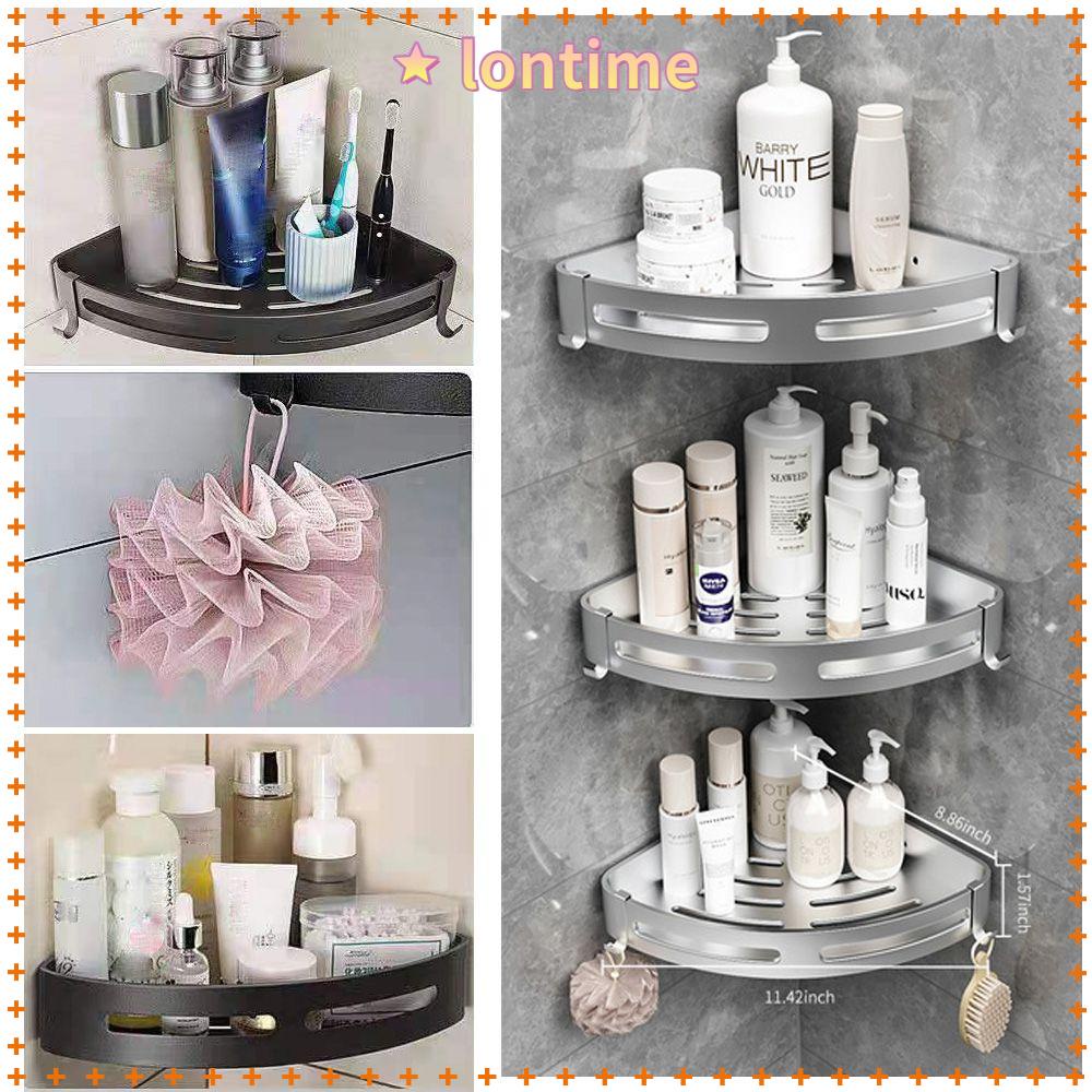 LONTIME Set 2 Kệ Đựng Đồ Hình Tam Giác Chống Trượt Có Thể Điều Chỉnh Độ Cao Tiện Lợi Dành Cho Nhà Tắm