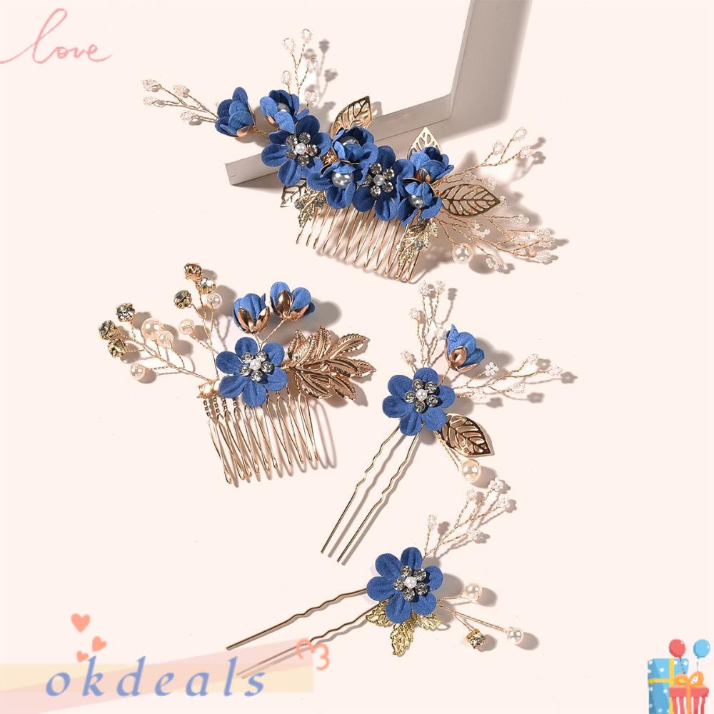 OKDEALS Lược Cài Tóc Hình Vương Miện Đính Pha Lê Sang Trọng