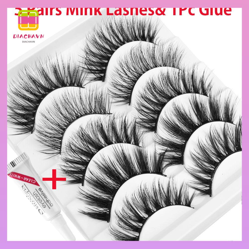 DIACHAVN Set 5 Cặp Lông Mi Giả SKONHED Dày Dặn 3D Thời Trang Dành Cho Nữ