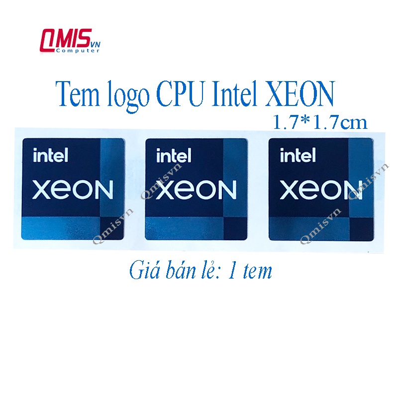 1 CÁI TEM LOGO CPU INTEL XEON 1.7*1.7cm  - Tem dán logo CPU cho Laptop PC - STICKER