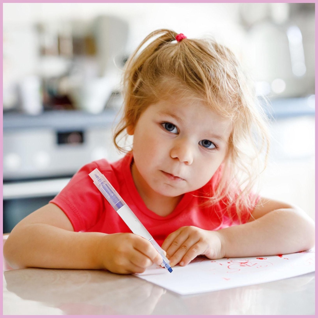 Bộ 6 Bút Bắt Sáng Hai Đầu Không Gây Hại Dễ Thương Dùng Làm Đồ Thủ Công