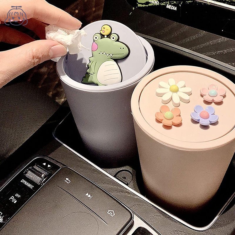 Thùng Rác Mini Chống Thấm Nước Họa Tiết Hoa Dễ Thương Sáng Tạo YDEA YK