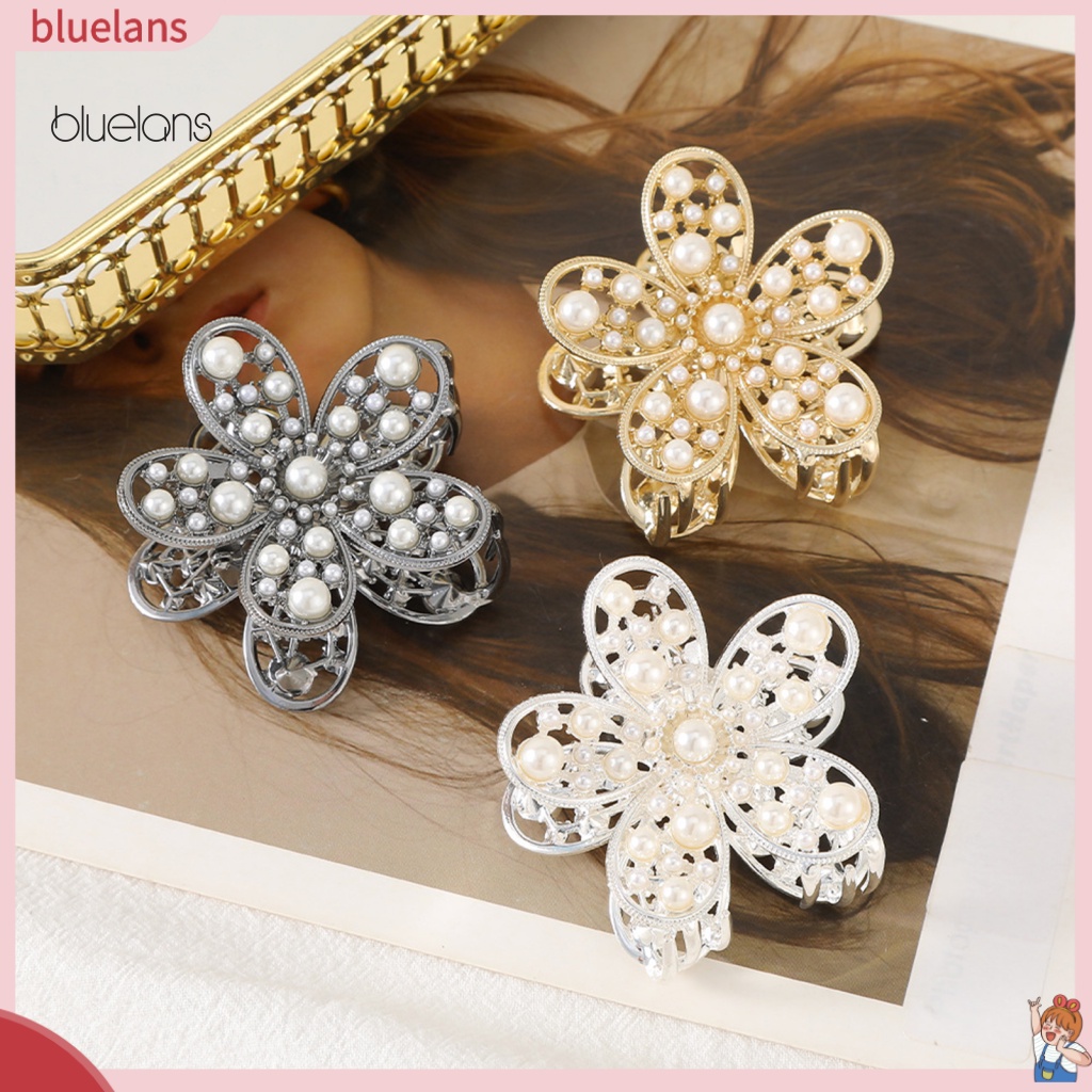Kẹp Tóc Hình Hoa Đính Ngọc Trai Giả Sang Trọng Chống Trượt Tiện Dụng