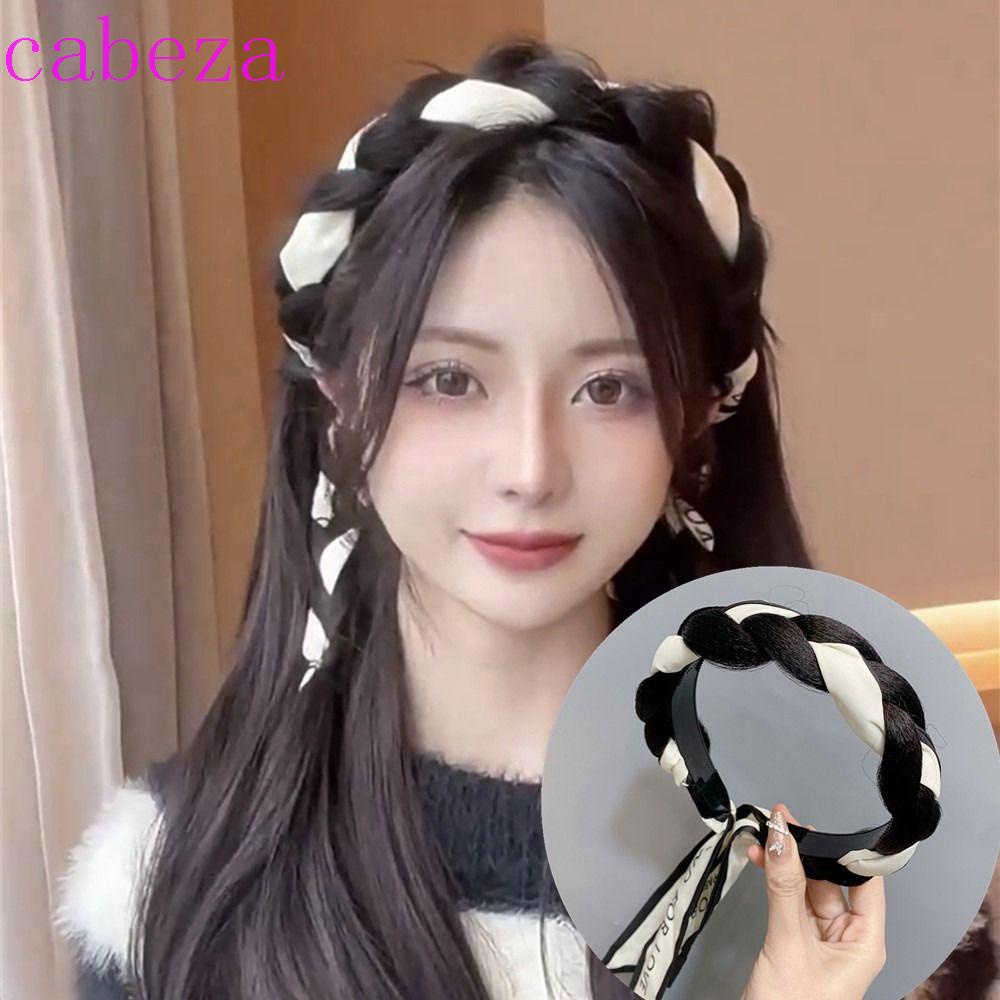 CABEZA Tóc Giả Thắt Bím Bằng Sợi Tổng Hợp Màu Đen / Nâu Ngọt Ngào Cho Nữ