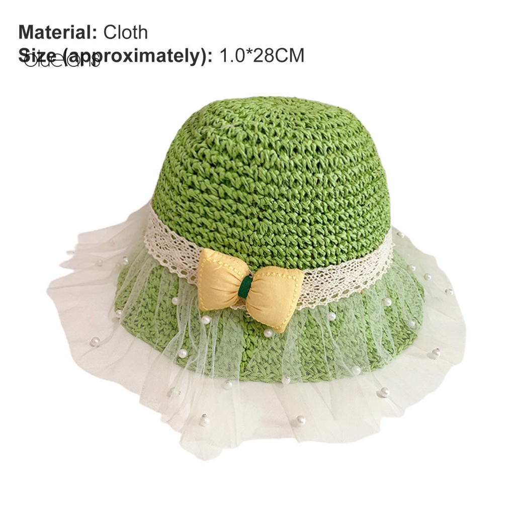 Nón Tai Bèo Đan Cói Chống Nắng Đính Nơ Xinh Xắn Cho Bé