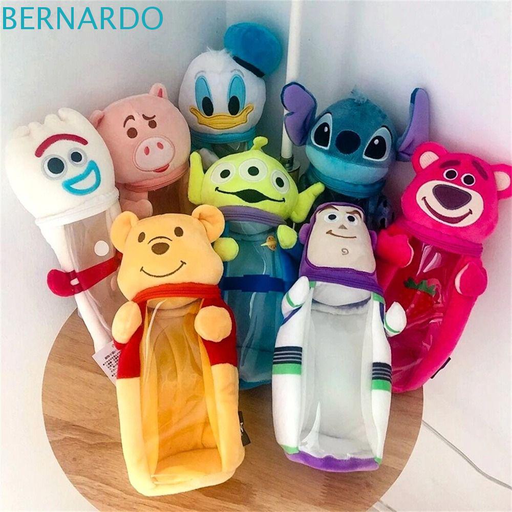 BERNARDO Túi Đựng Bút Bằng Lông Nhung Trong Suốt Hình Chú Vịt / Dâu Tây Dễ Thương