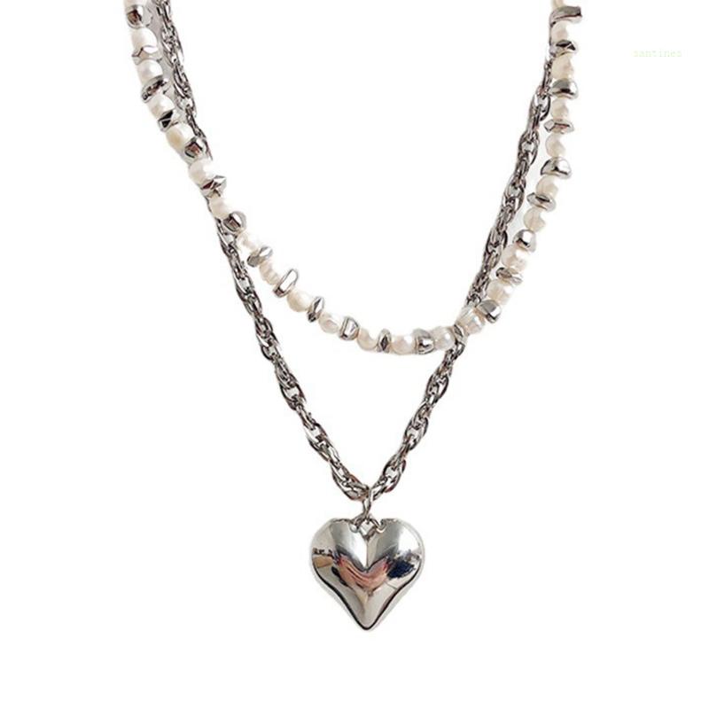 Vòng cổ Nhiều Lớp Mặt Hình Trái Tim Thời Trang Dành Cho Nữ