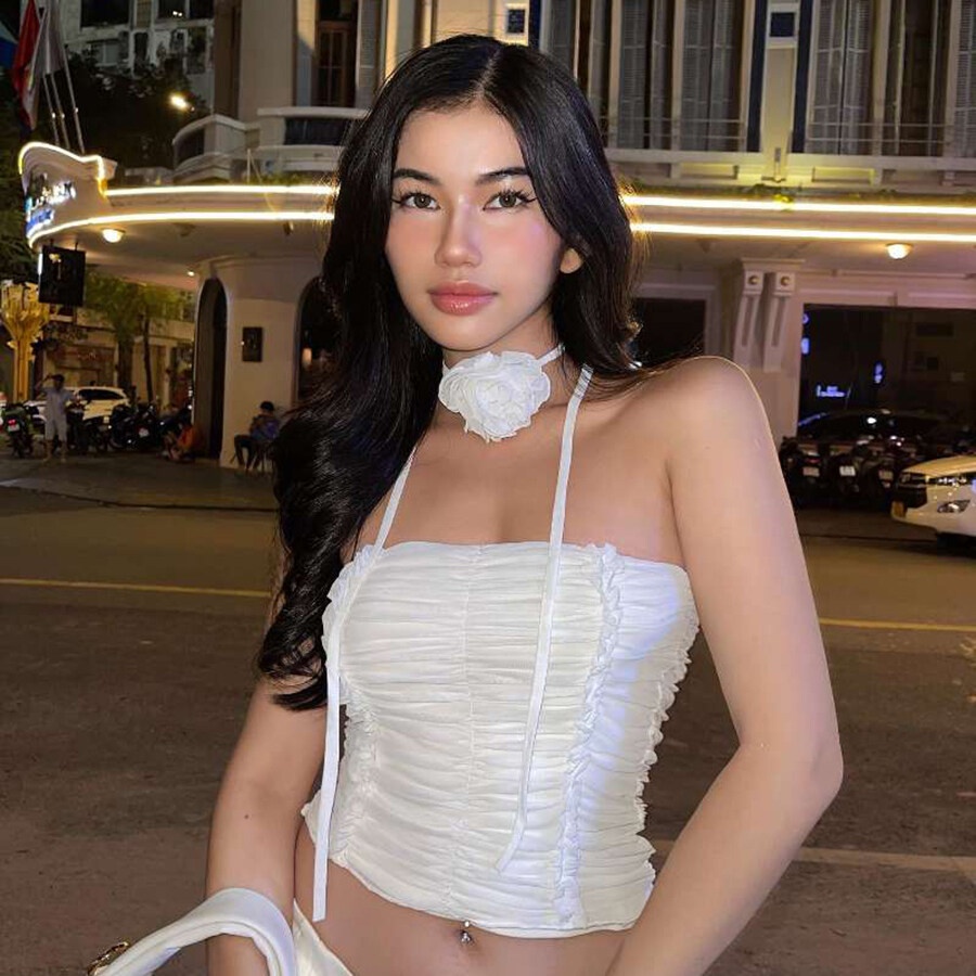 Kliou 2023 Áo Ống Ôm Co Giãn Màu Trơn Họa Tiết Hoa Có Diềm Xếp Nếp Thời Trang Đường Phố Tiệc Tùng Hoang Dã Mùa Hè Cho Nữ