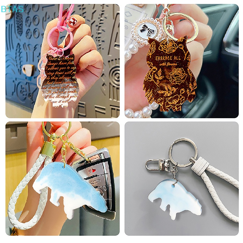 Khuôn Silicone Làm Mặt Dây Chuyền / Móc Khóa Hình Cú / Gấu Bằng Pha Lê DIY