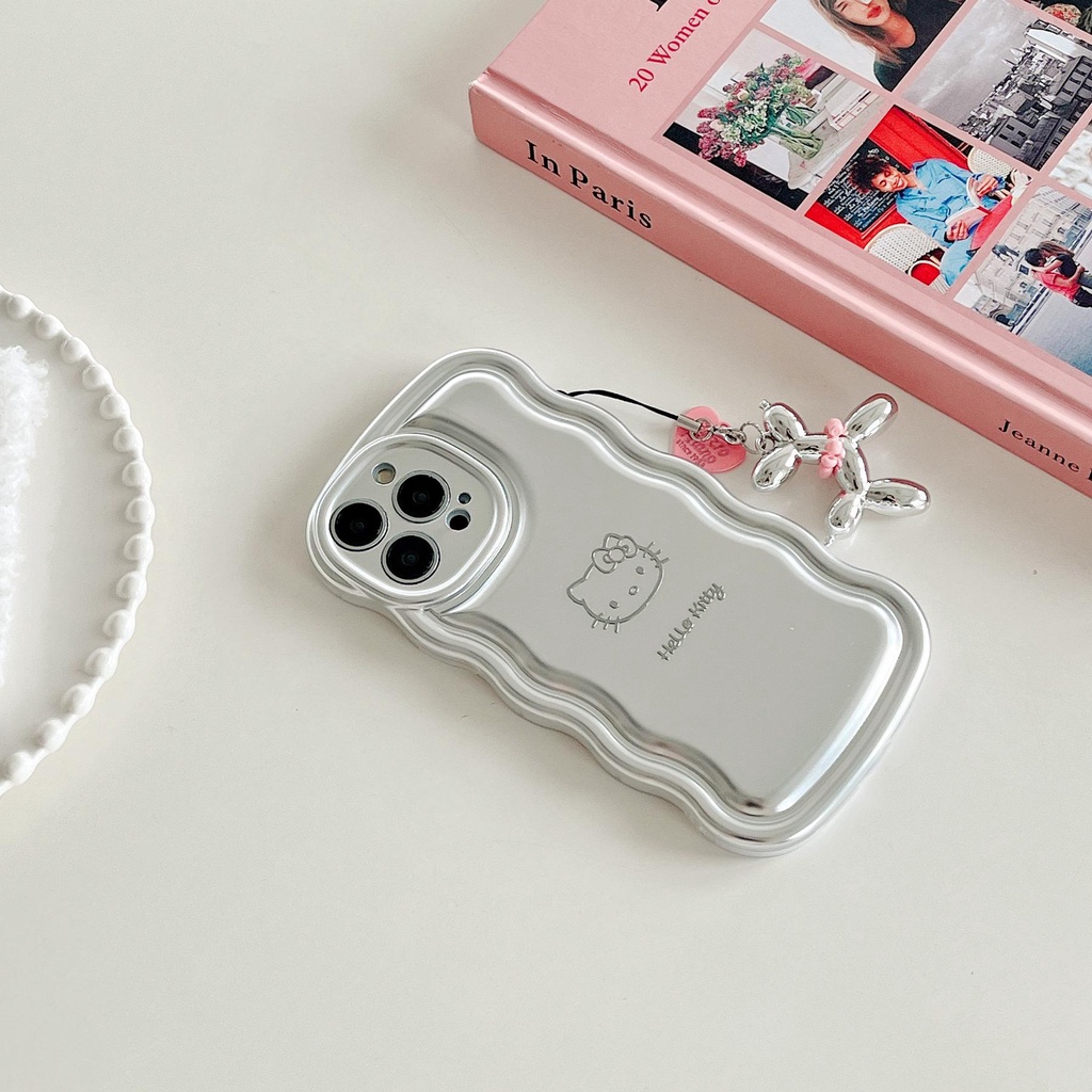 Ốp Điện Thoại Tpu Mềm Trong Suốt Mạ Điện In Hình Mèo Kitty Cho iPhone 14 13 12 11 Pro Max