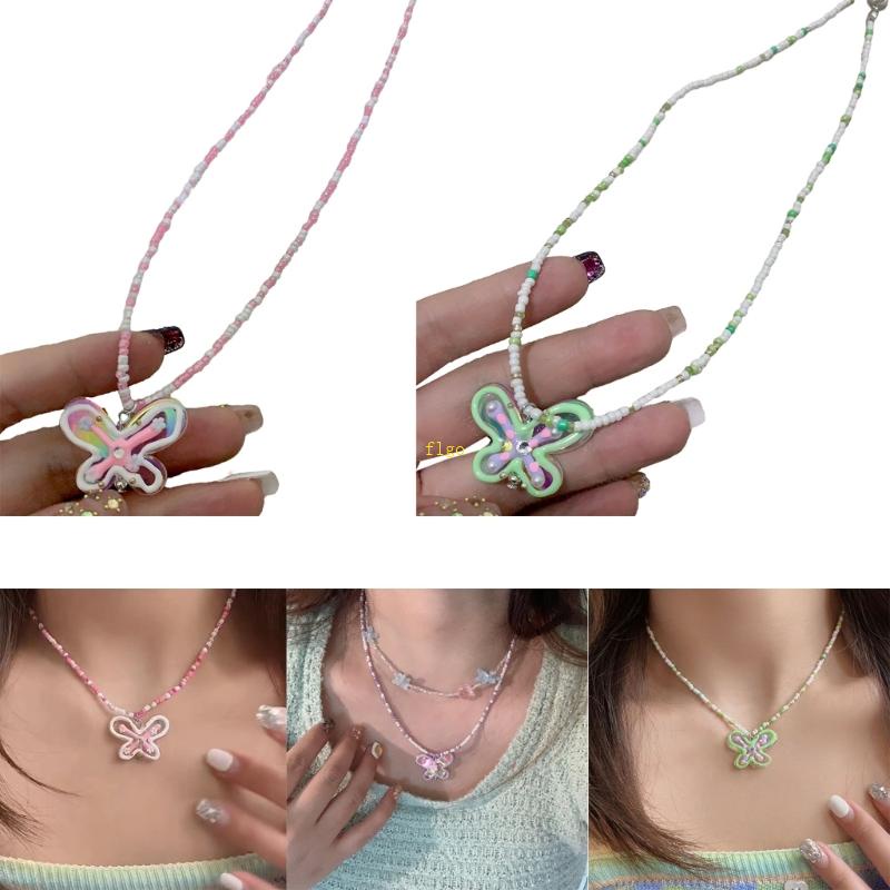 Vòng cổ Mặt Hình Bướm Bằng Acrylic Thanh Lịch