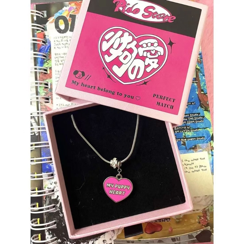 Mojito Vòng Cổ Choker Hợp Kim Mặt Hình Trái Tim Và Chú Chó Lãng Mạn Thời Trang BFFs