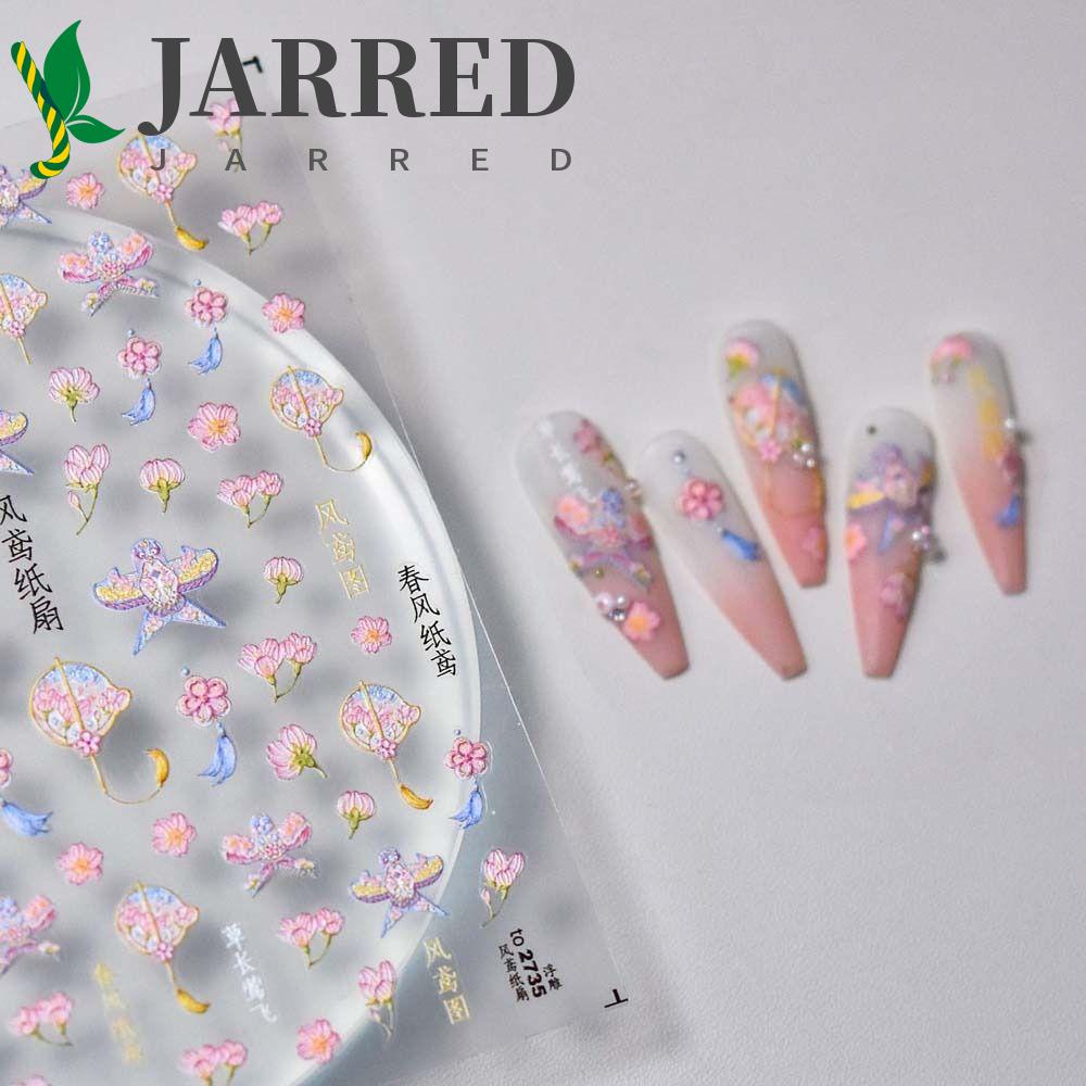 JARRED Nhãn Dán Móng Tay Hình Hoa Tulip Thời Trang