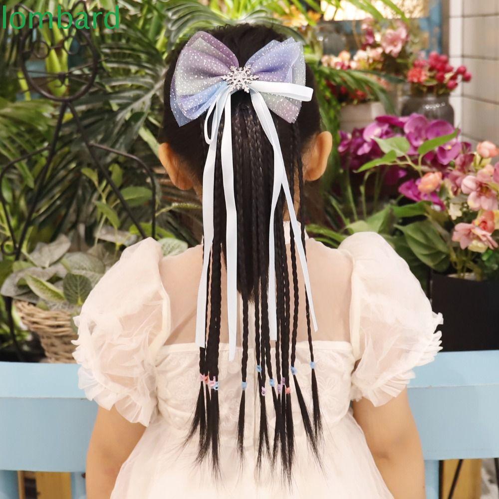 LOMBARD Bím Tóc Thắt Nơ Sợi Mềm Chịu Nhiệt Chất Lượng Cao Dễ Thương Dùng Làm Đạo Cụ Chụp Ảnh Cho Bé Gái