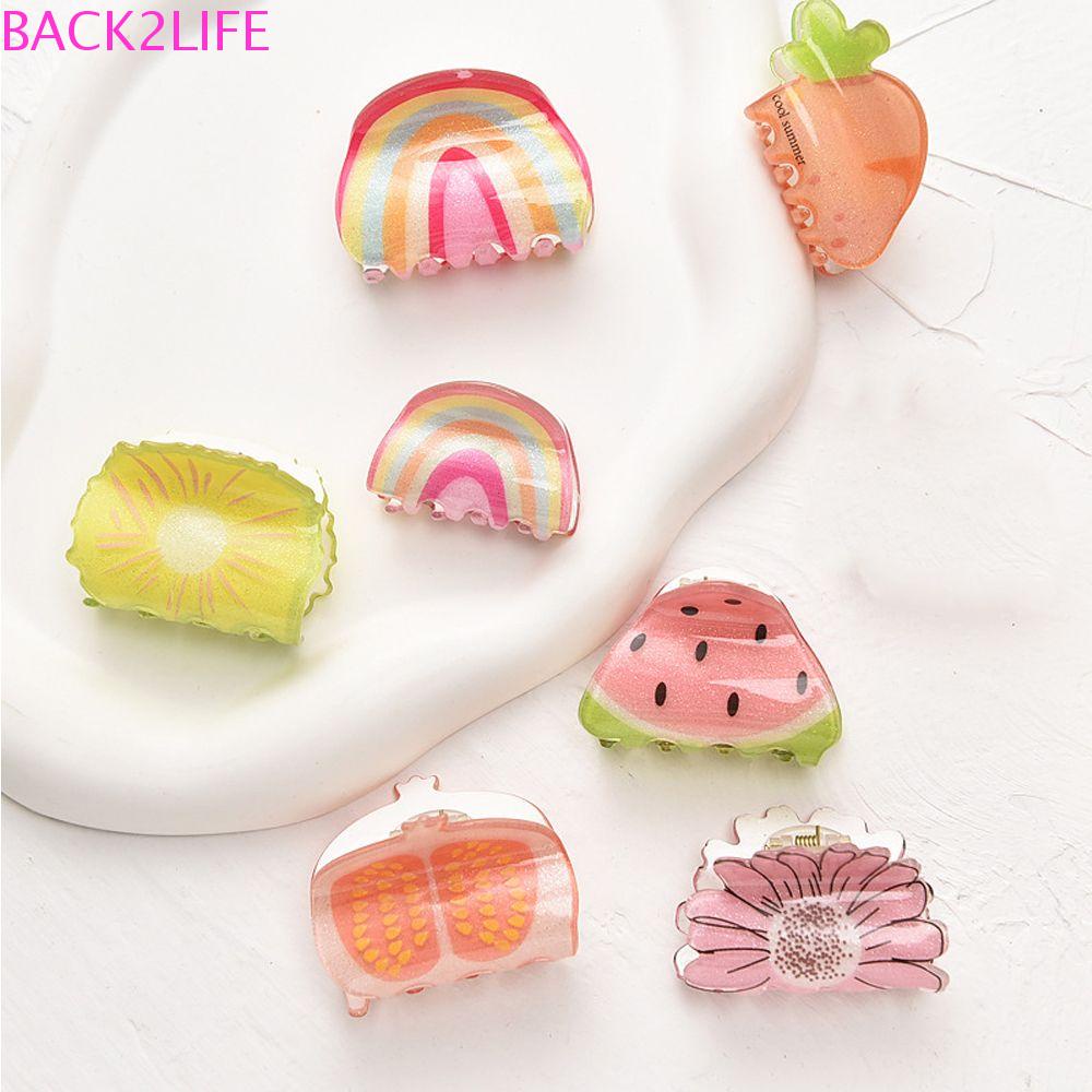 Kẹp Tóc Hoa Cúc / Cà Rốt / Chanh Bằng Acrylic Kiểu Retro Hàn Quốc Ngọt Ngào